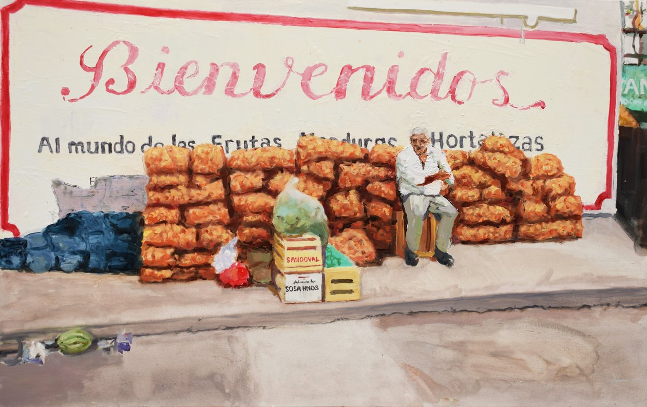 Bienvenue dans le monde des fruits, des légumes et des verdures, 2016 (Huile sur toile) - Trevor Burgess