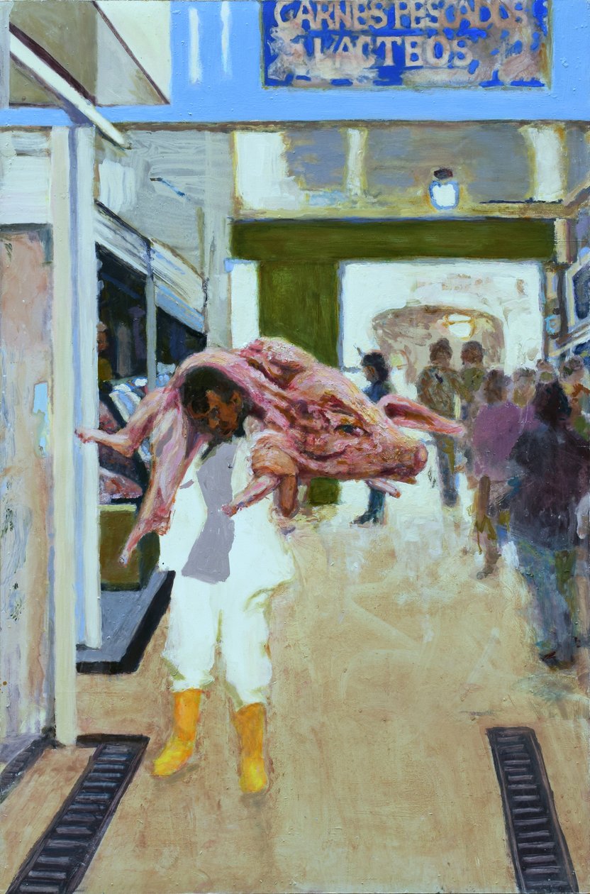 Pig to Bacon (Bogotá, Colombie), 2015 (huile sur panneau) - Trevor Burgess