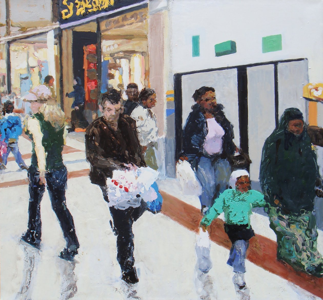 Shoppers 2, 2009 (huile sur toile) - Trevor Burgess