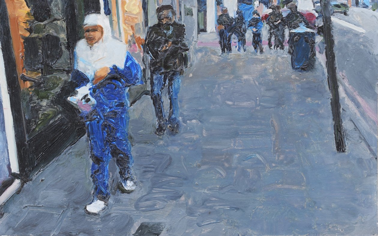 Scène de rue (Deptford, Londres), 2018 (huile sur panneau) - Trevor Burgess