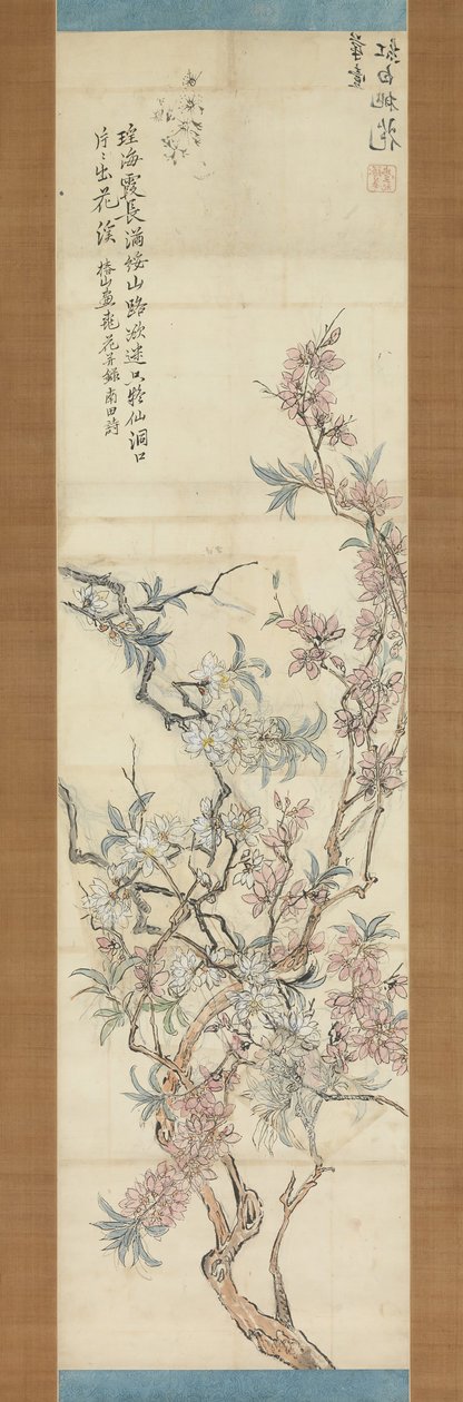 Fleurs de pêcher rouges et blanches, esquisse préparatoire - Tsubaki Chinzan