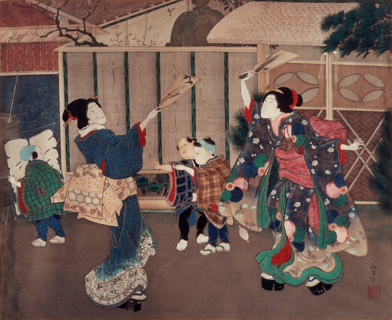 Janvier : célébration du Nouvel An - Tsukioka Yoshitoshi