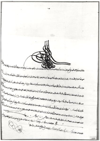 Document donnant un sauf-conduit à René de Chateaubriand (1768-1848) par le sultan Selim III (1761-1808) 14-23 septembre 1806 - Turkish School
