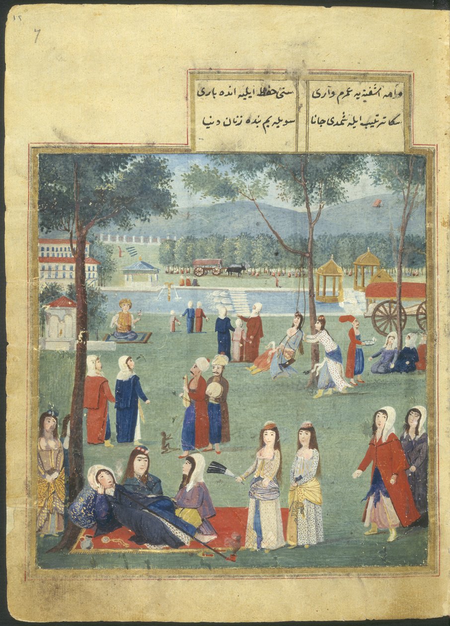 Or. 7094 f.7, Les Jardins de Kagithane (Les Eaux Douces d
