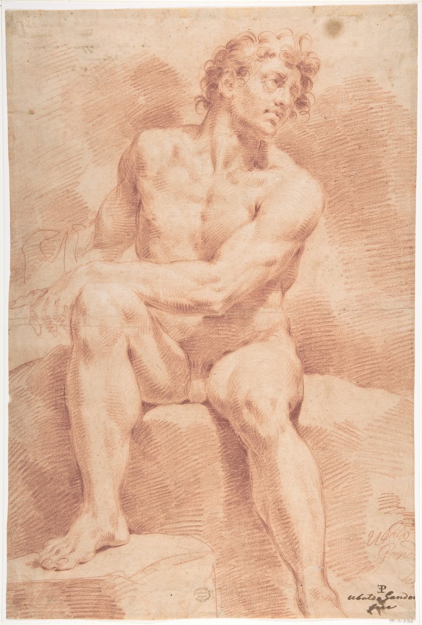 Nu masculin assis - Ubaldo Gandolfi
