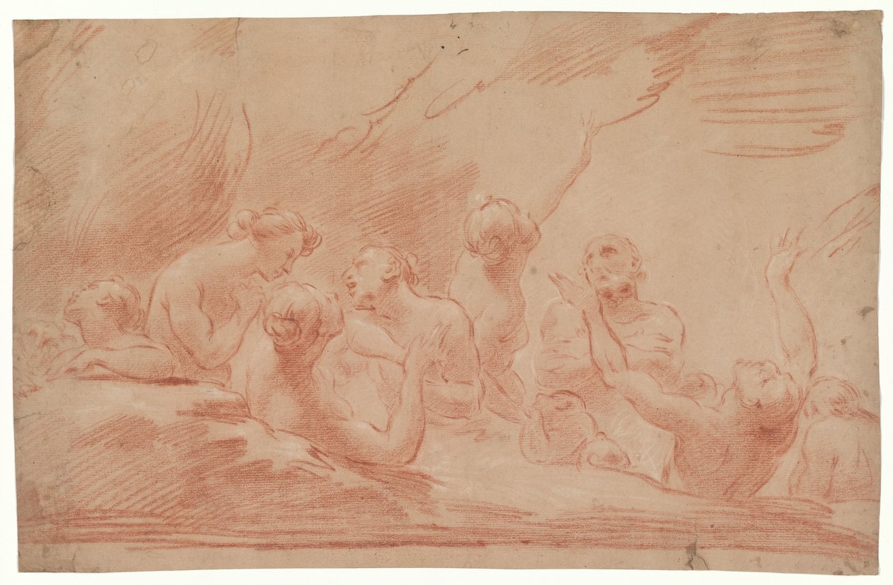 Seelen im Fegefeuer, Studie für Der selige Johannes Burali bittet die selige Jungfrau, für die Seelen im Fegefeuer zu intervenieren, San Bartolomeo, Bologna - Ubaldo Gandolfi