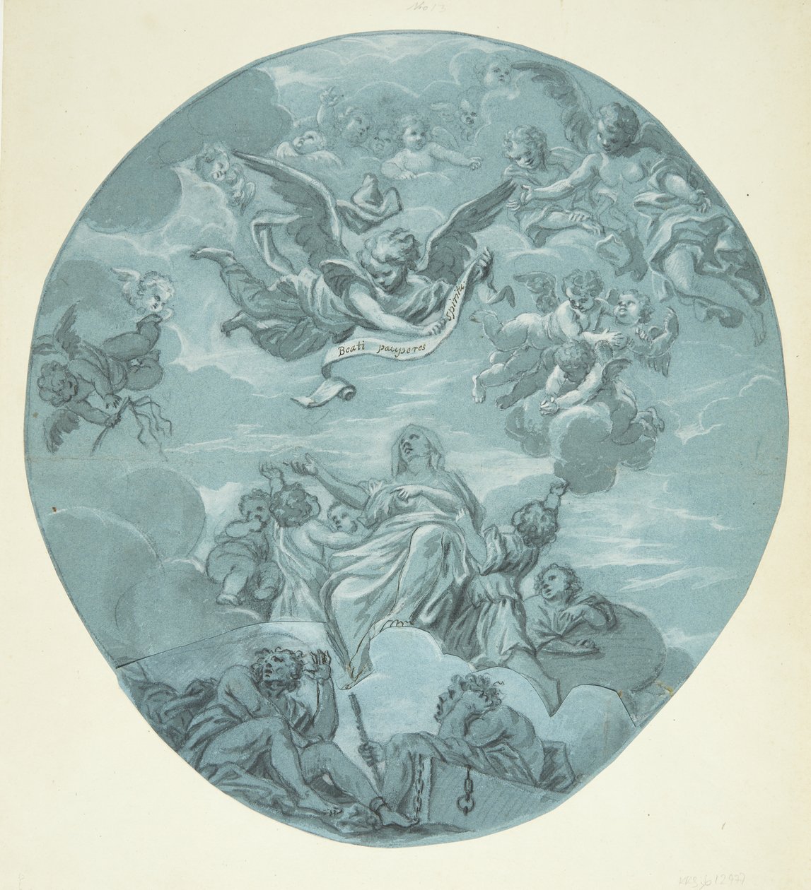 Une Sainte Femme sur des Nuages, Entourée de Putti, au-dessus d