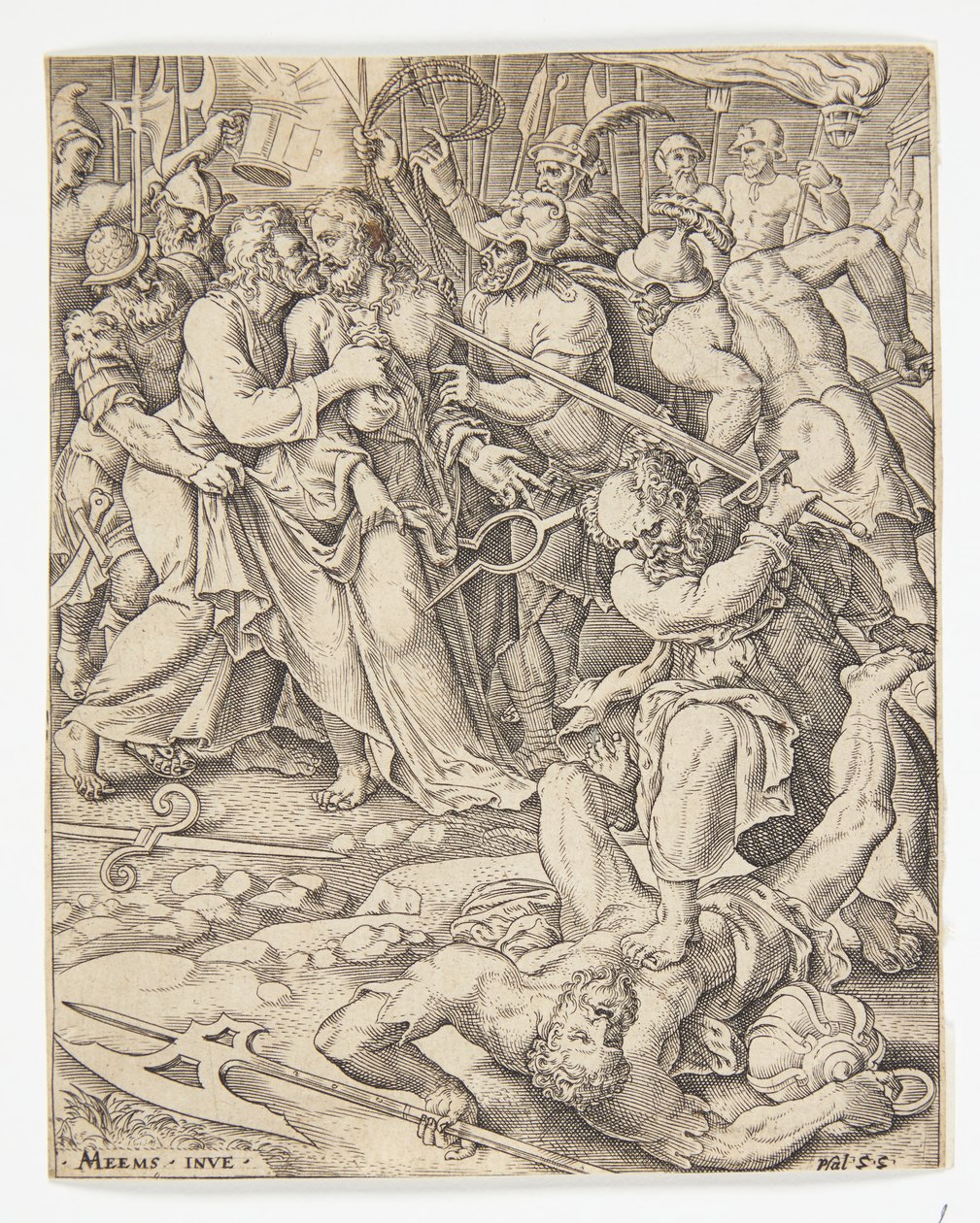 La trahison du Christ - Ubekendt efter Dirck Volckertsz. Coornhert efter Maarten van Heemskerck