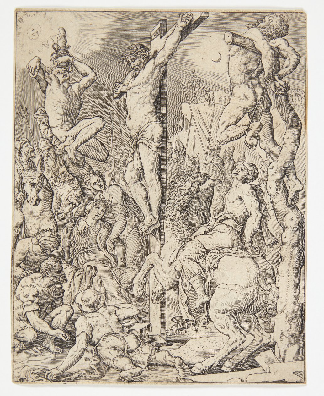 La mort du Christ sur la croix - Ubekendt efter Dirck Volckertsz. Coornhert efter Maarten van Heemskerck