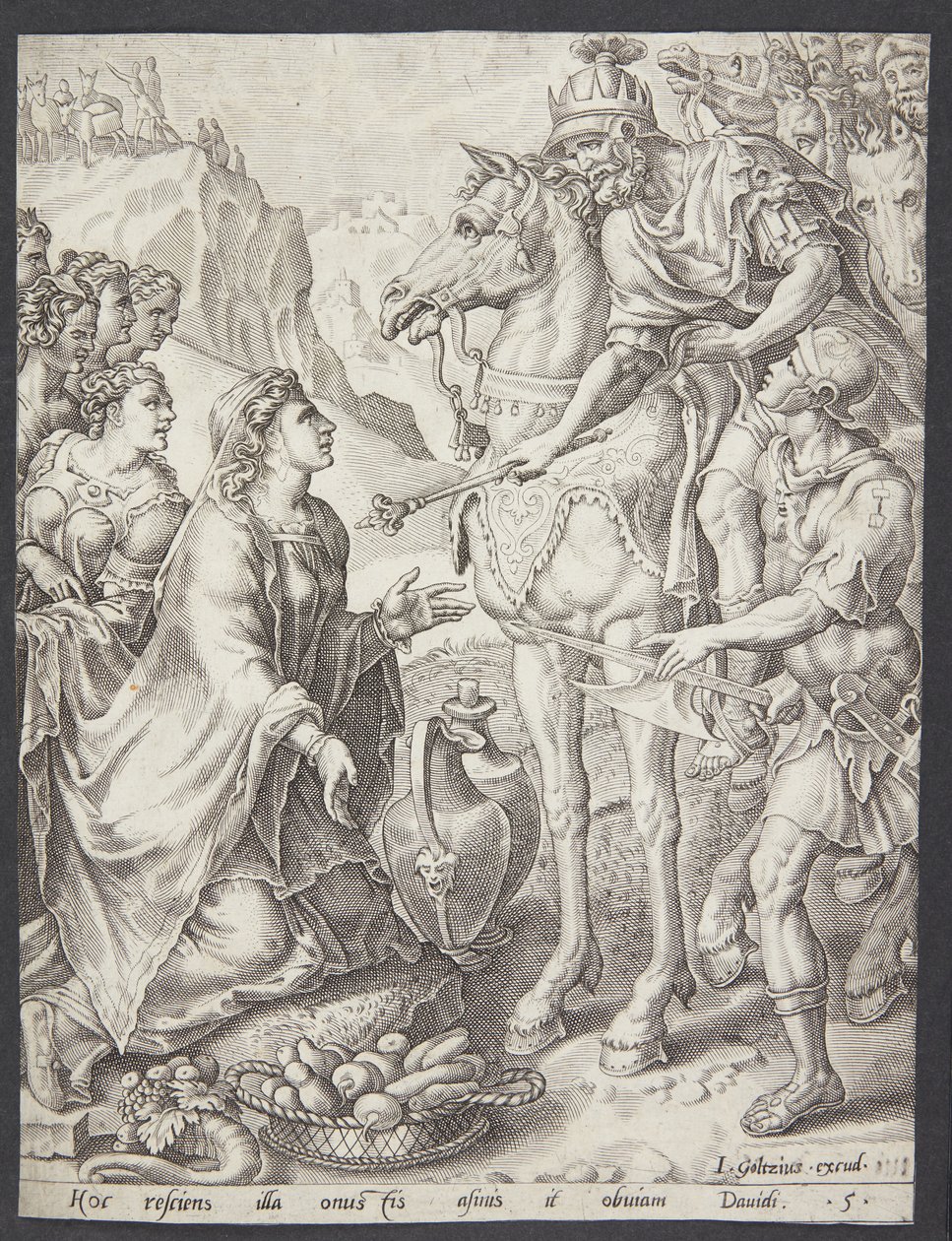Abigaïl apaisant David - Ubekendt efter Maarten van Heemskerck