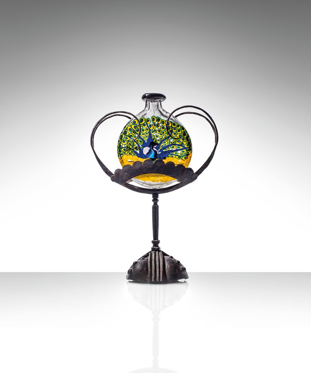 Vase mosaïque de paon sur pied, c.1922 - Umberto Bellotto