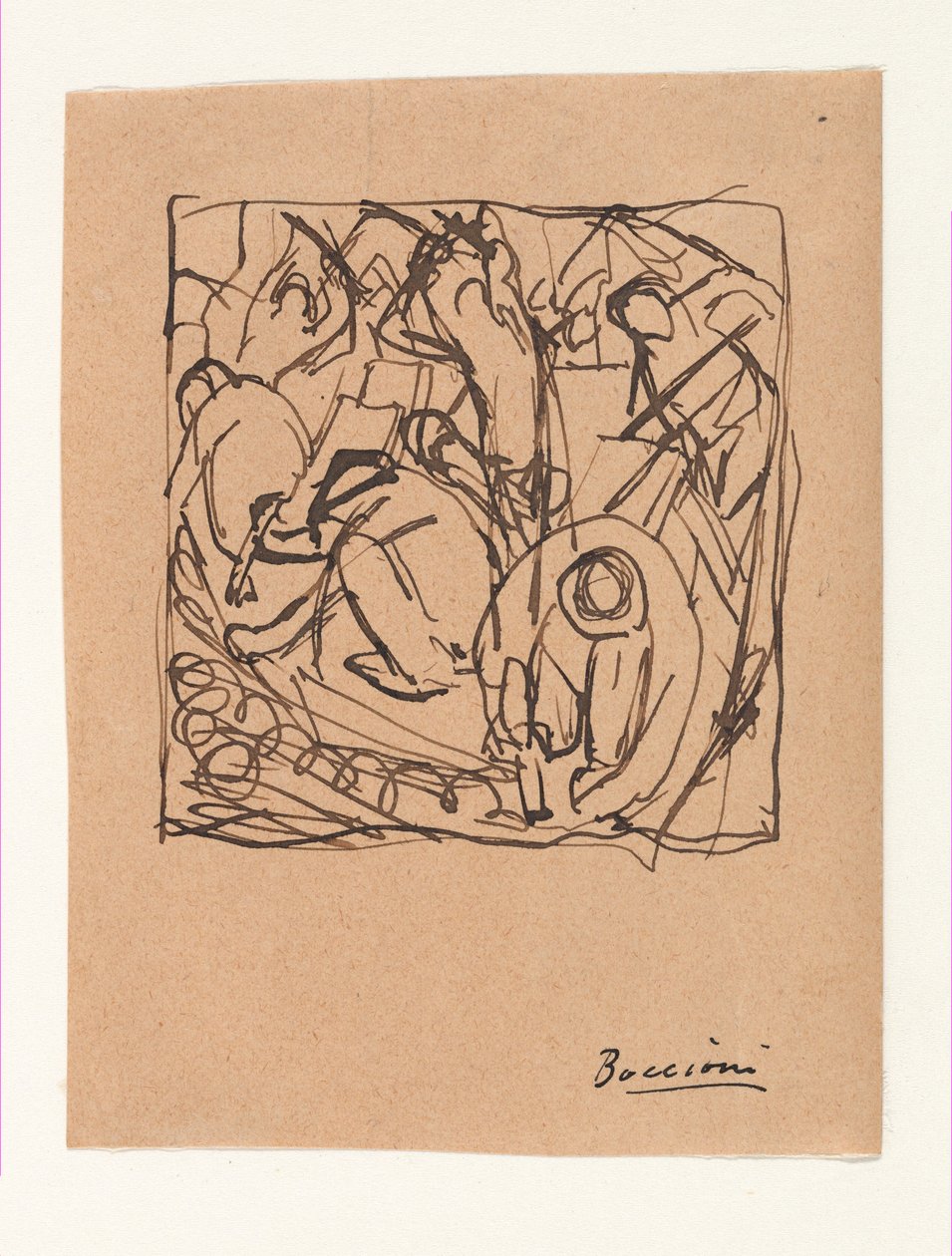Kompositionsstudie für "Die Straßenpflasterer" - Umberto Boccioni