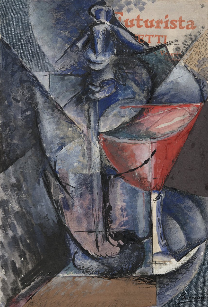 Nature morte : Verre et siphon - Umberto Boccioni