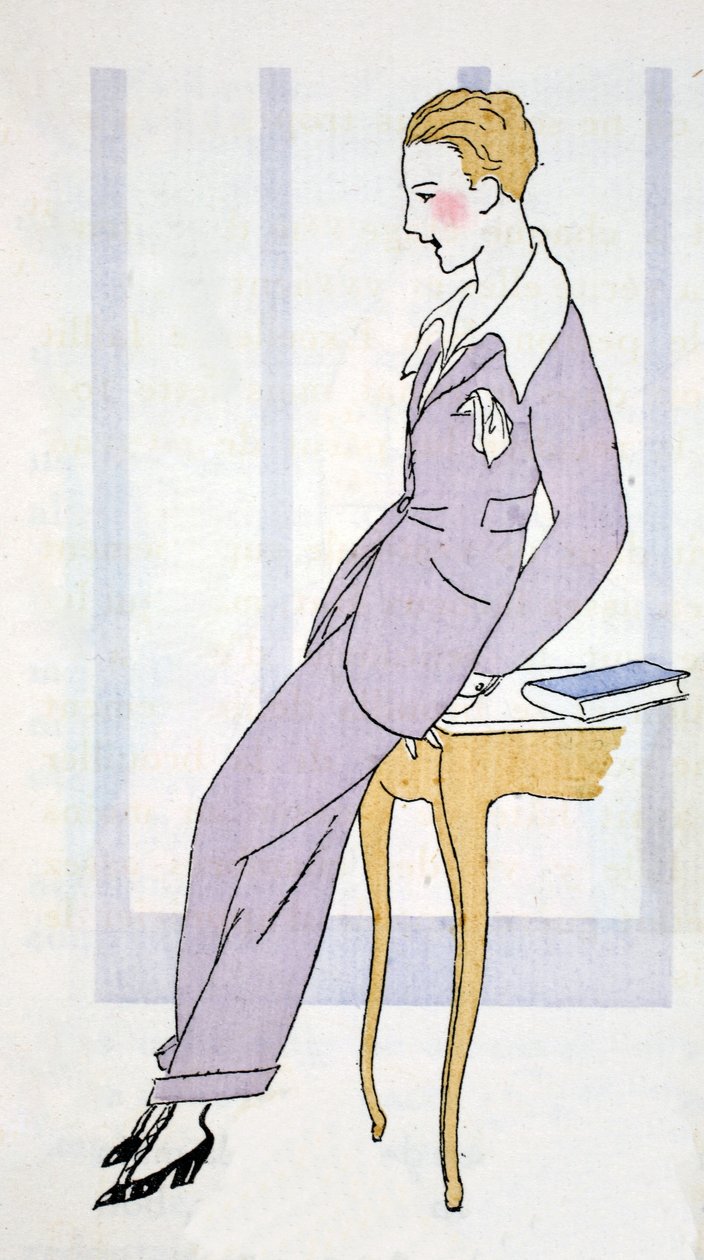 Élégante en costume-pantalon à Venise - Umberto Brunelleschi