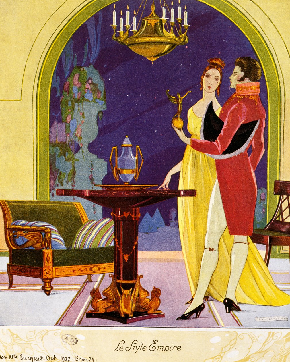 Scène de style Empire, décor théâtral - Umberto Brunelleschi