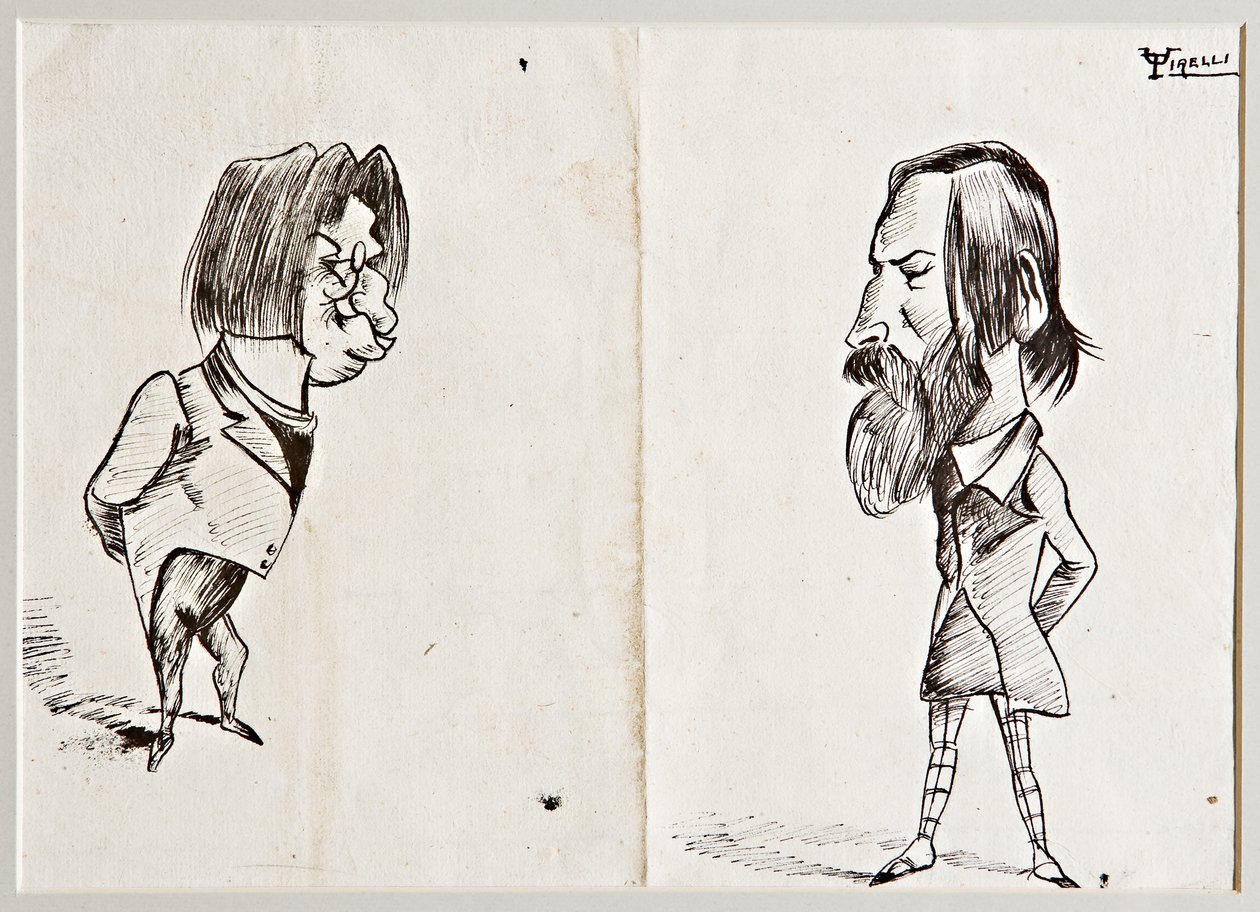 Caricatures (encre de Chine sur papier) - Umberto Tirelli