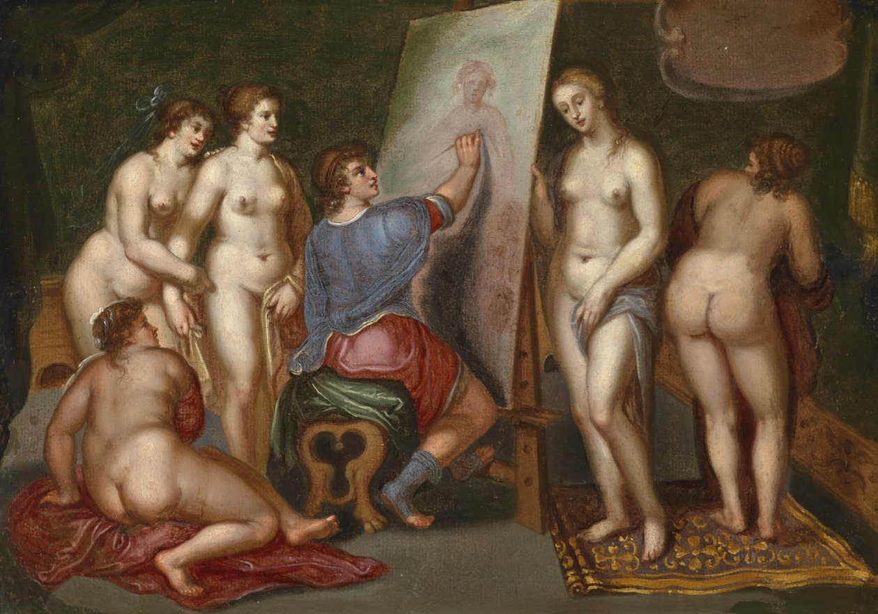Un Peintre peignant un Nu Féminin - Unbekannt Unbekannt