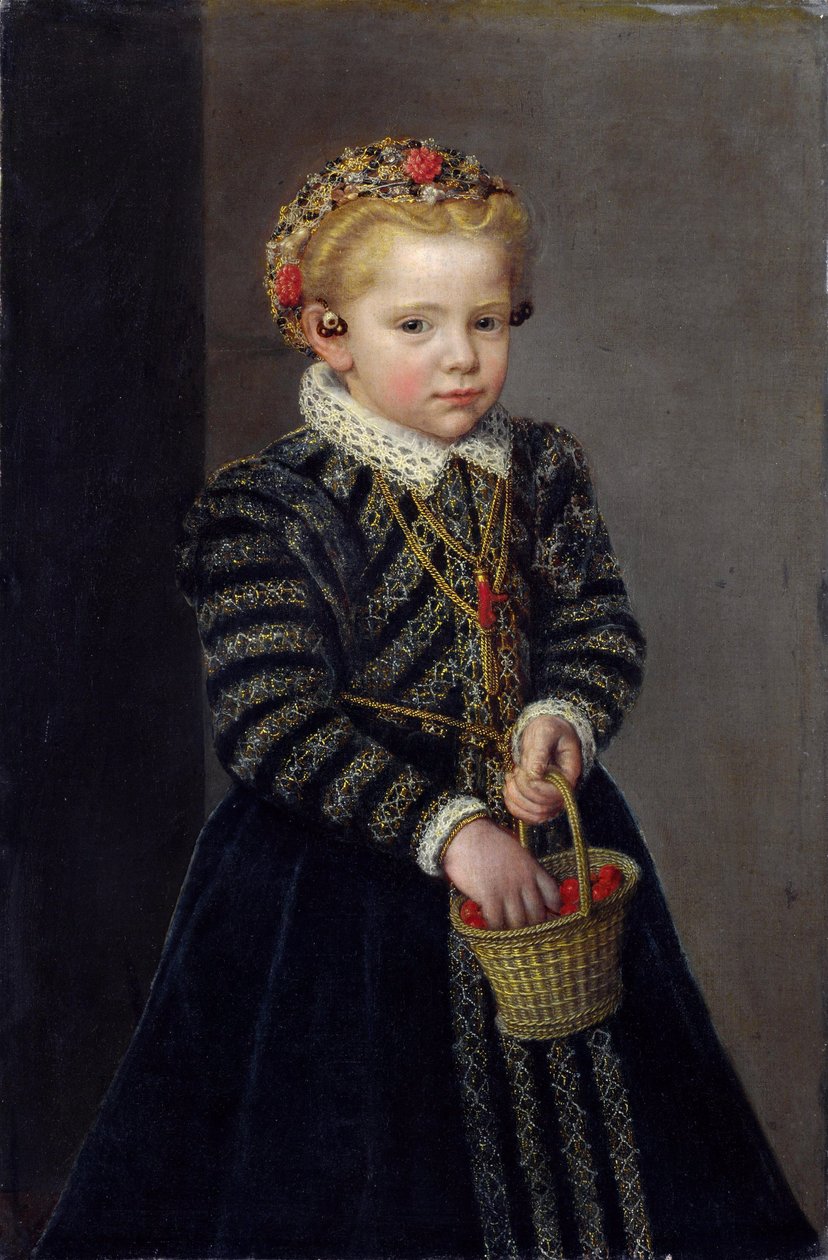 Petite fille avec un panier de cerises - Unbekannt Unbekannt