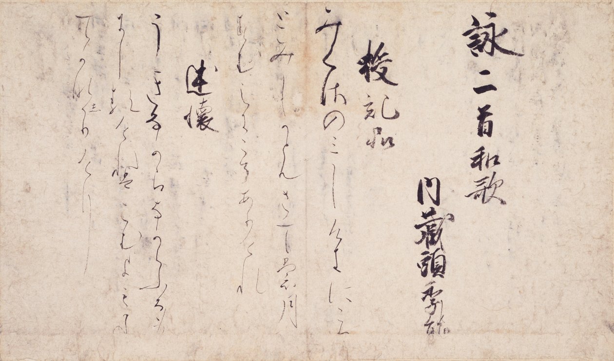 Partie des Poèmes sur les chapitres du Sūtra du Lotus (Ipponkyō kaishi) collection de poètes exemplaires et calligraphie de la fin de la période Heian - Unbekannt Unbekannt