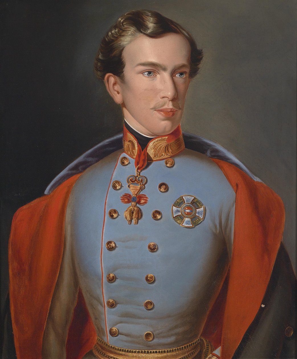 Portrait du jeune empereur en uniforme avec décoration d
