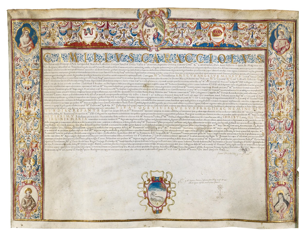 Document de prestige délivré par Camillo Caracciolo - Unbekannt Unbekannt