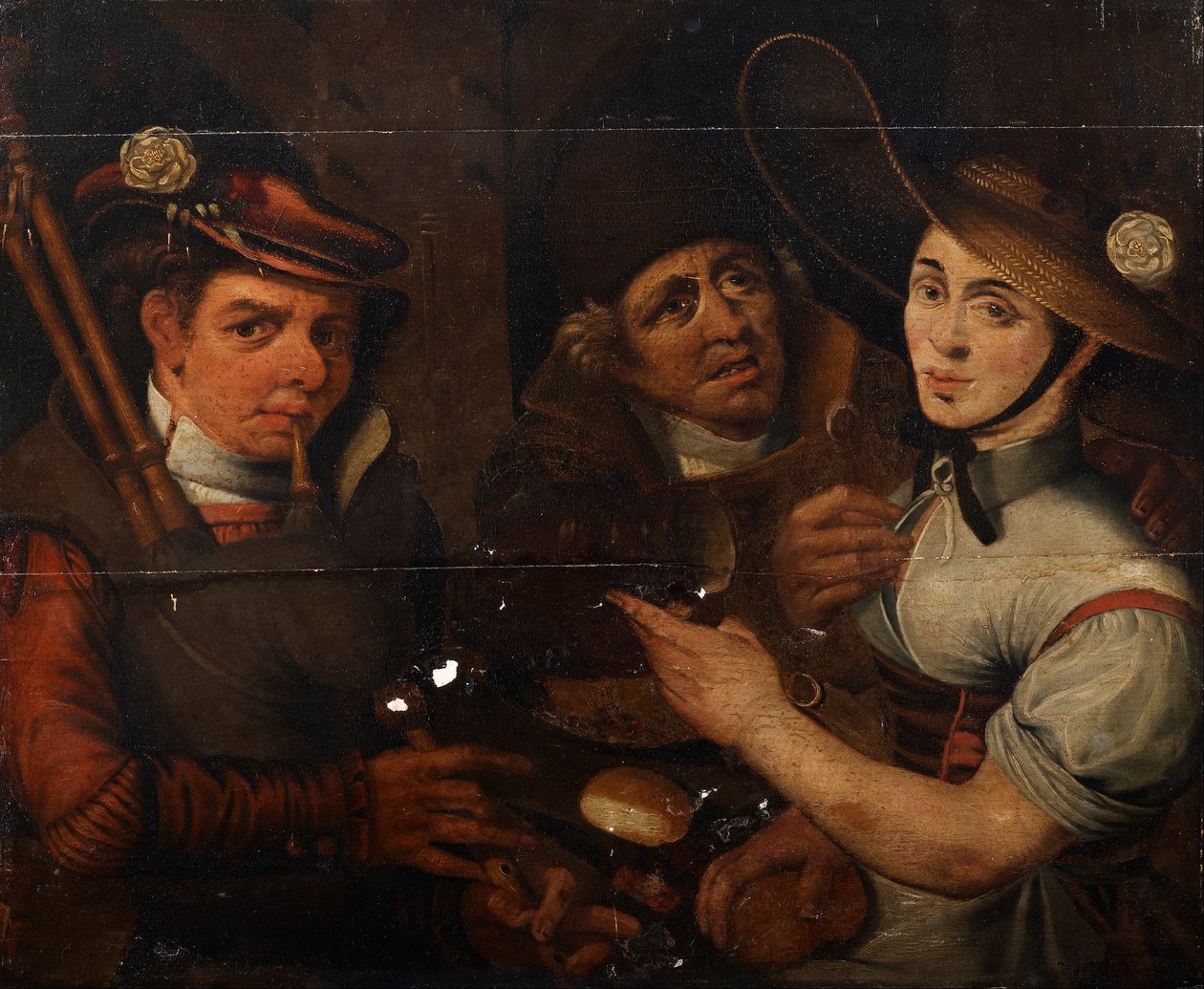 Joueur de cornemuse et fille - Unbekannt Unbekannt