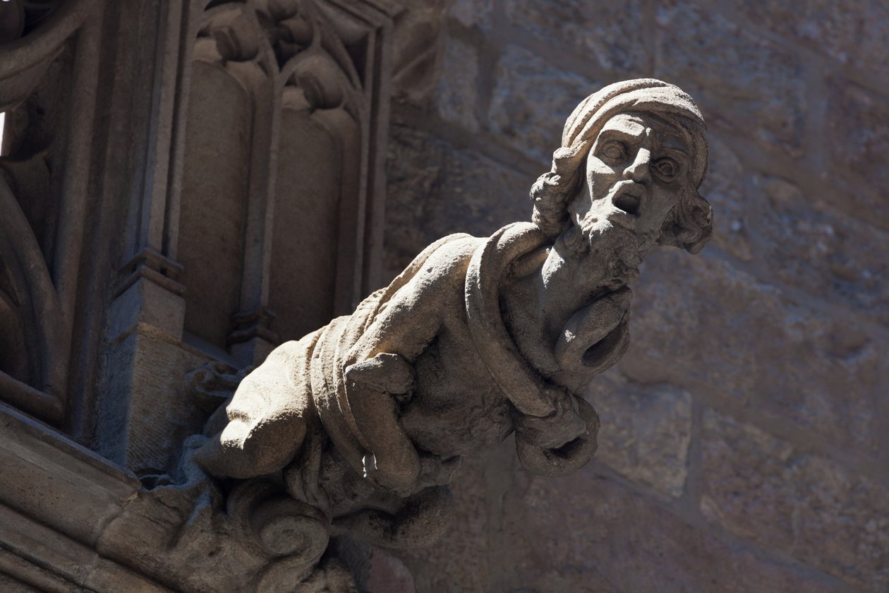 Barcelone, Espagne. Gargouille sur un bâtiment dans le Quartier Gothique. - Unbekannt Unbekannt