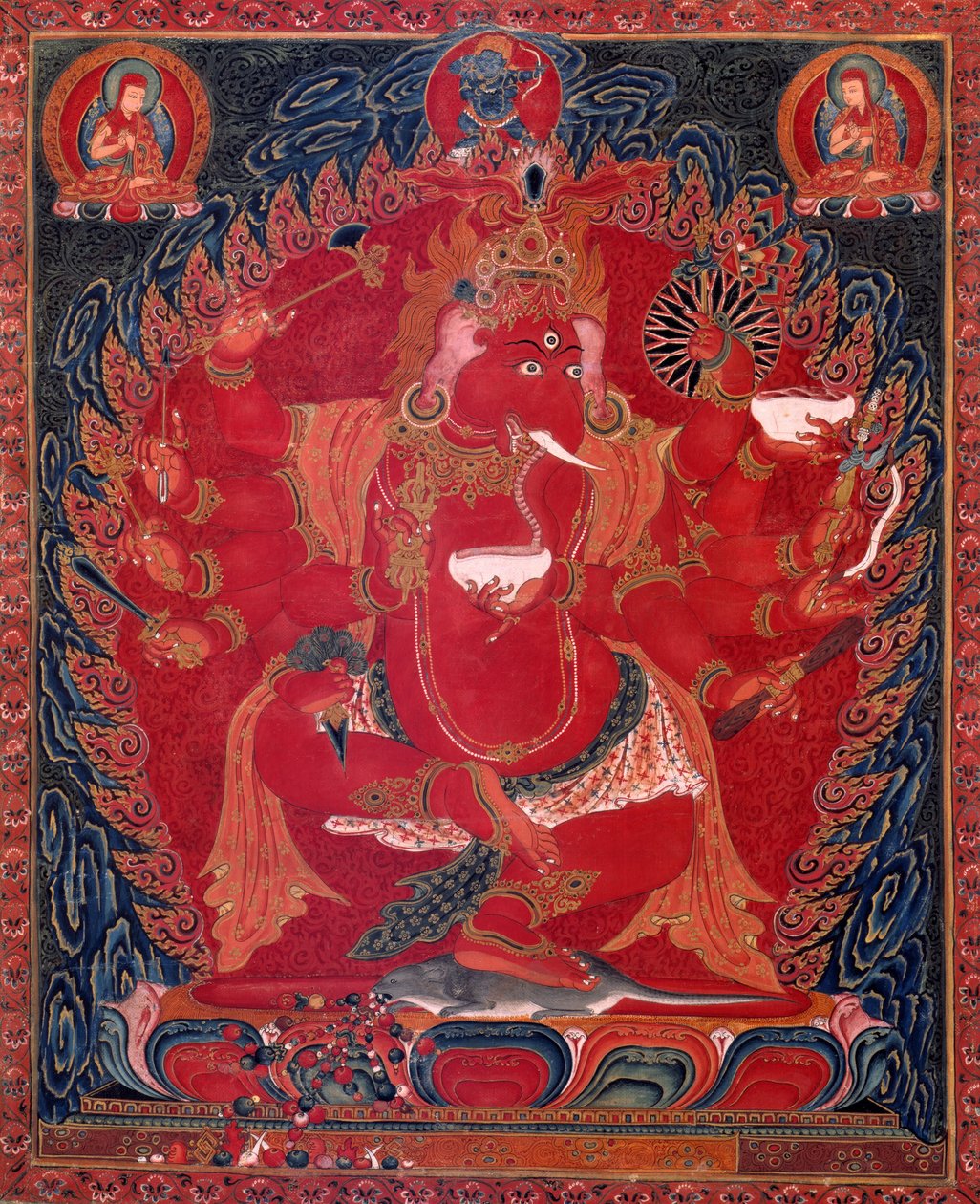 Ganapati rouge dansant des Trois Divinités Rouges - Unbekannt Unbekannt