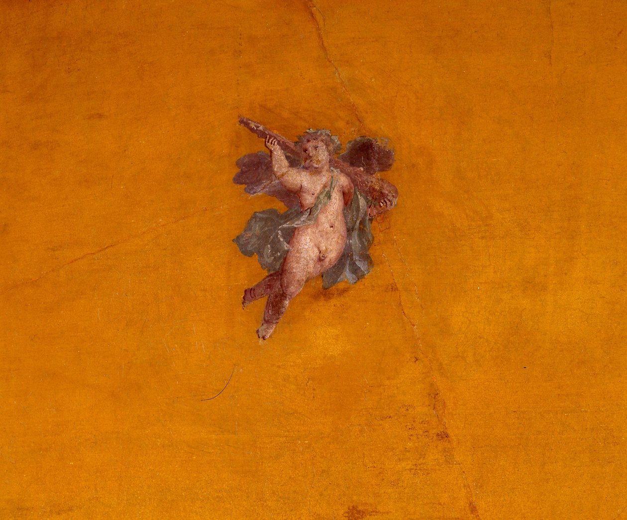 Fragment de peinture murale avec un Éros volant - Unbekannt Unbekannt