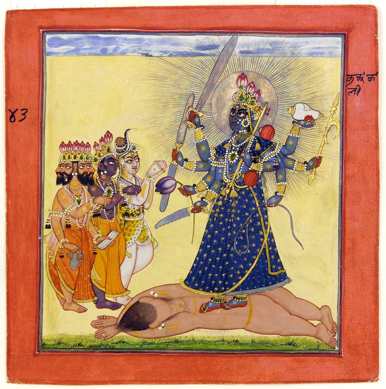 Déesse Bhadrakali vénérée par les dieux - de la série tantrique Devi - Unbekannt Unbekannt