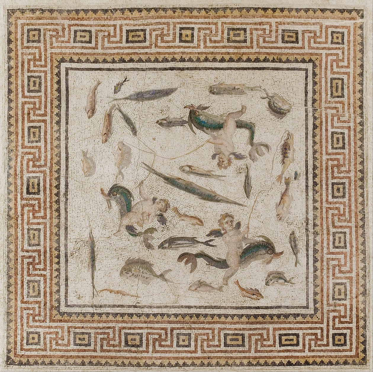 Mosaïque marine (panneau central de trois panneaux d