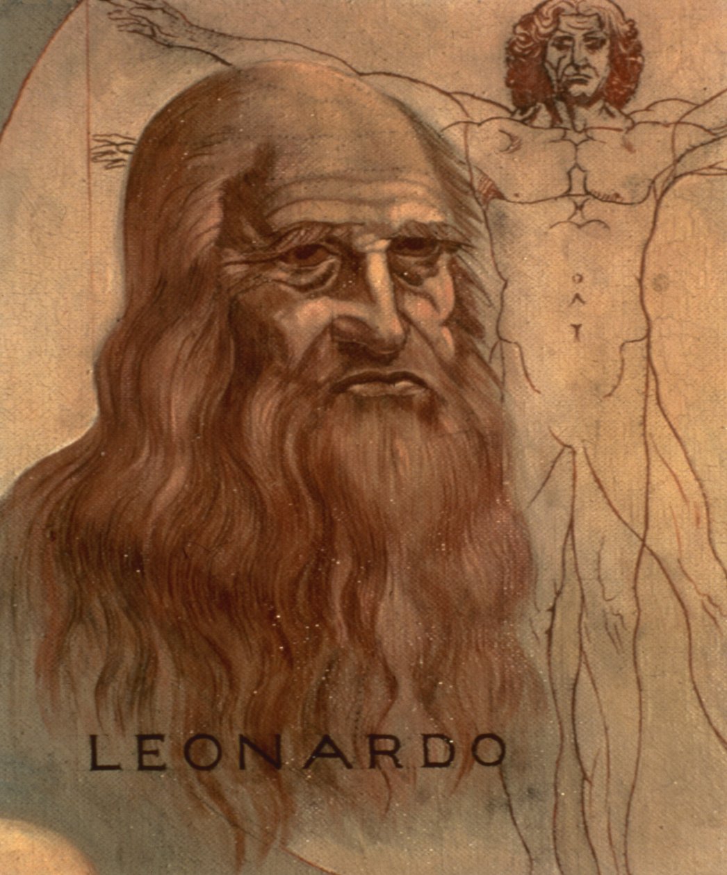 Portrait de Léonard de Vinci avec son 