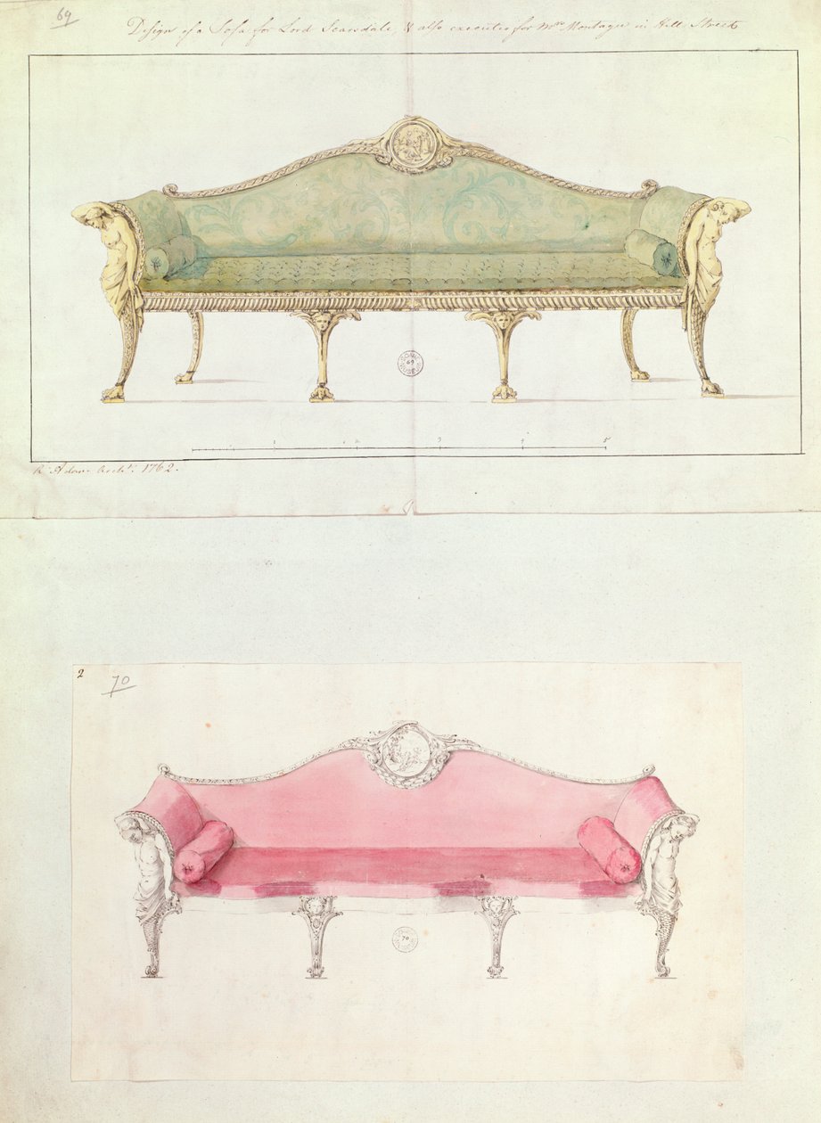 Canapé conçu par Robert Adam, années 1770 - Unbekannt Unbekannt