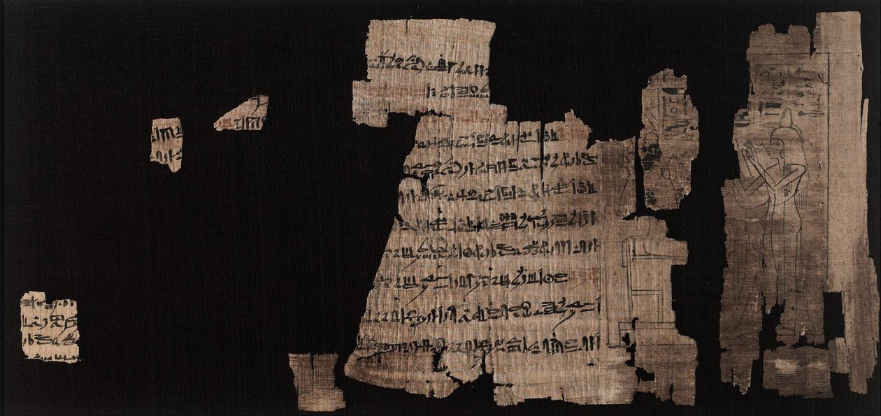 Feuille avec inscription hiératique sur Neskhonsu, la chanteuse du Grand Dieu Amon - Unbekannt Unbekannt
