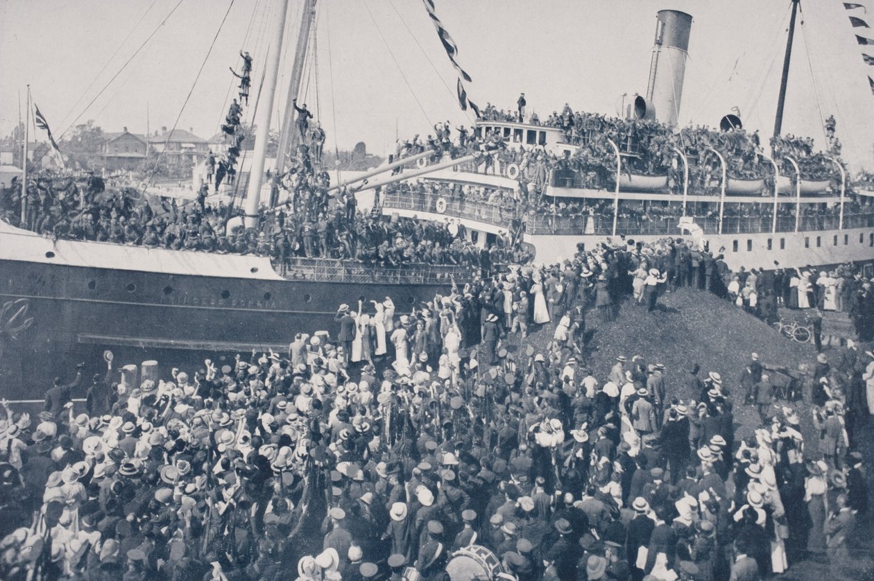 Troupes canadiennes volontaires embarquant à Victoria, Colombie-Britannique, Canada - Unbekannt Unbekannt