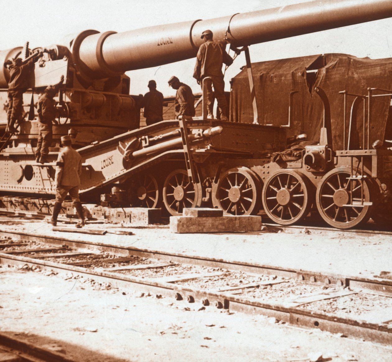 Canon ferroviaire 370 nommé Louise, Mailly, nord de la France, vers 1914-1918 - Unbekannt