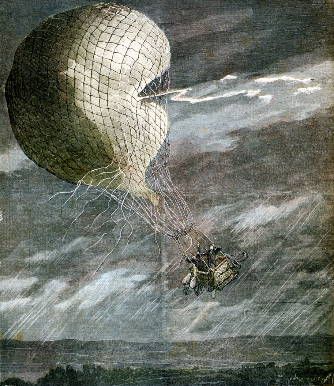 Un ballon frappé par la foudre près de Chicago, Illinois, USA, 1891 - Unbekannt