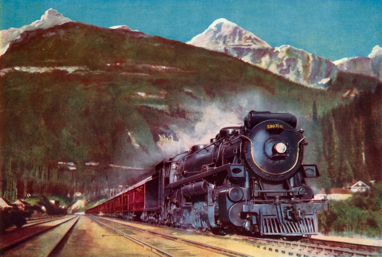 Un géant du chemin de fer canadien Pacifique au pied des Rocheuses, 1935 - Unbekannt