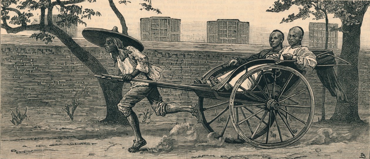 Un Jinriksha, ou voiture à main chinoise, vers 1883 - Unbekannt