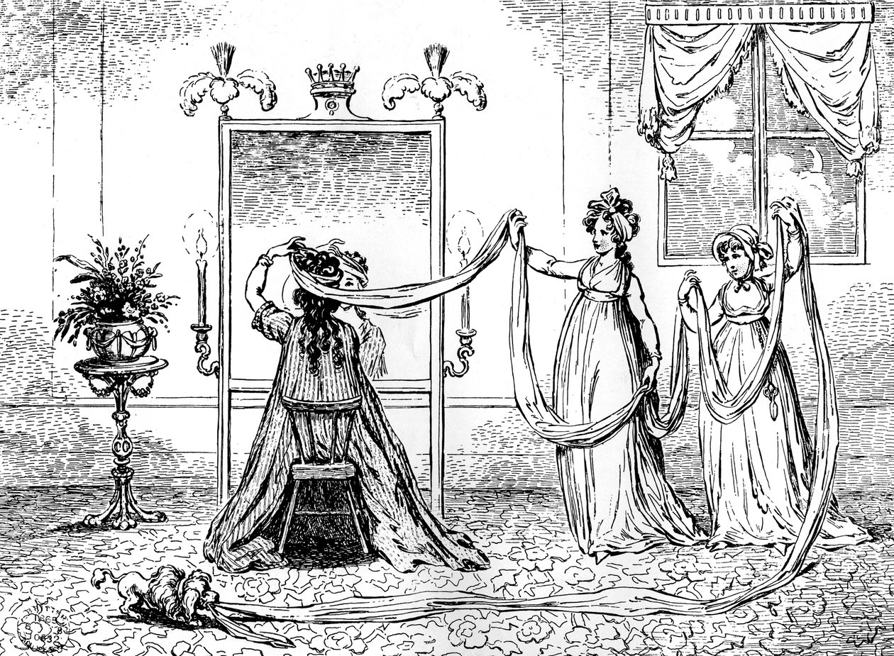 Une Dame mettant son bonnet, juin 1795 - Unbekannt