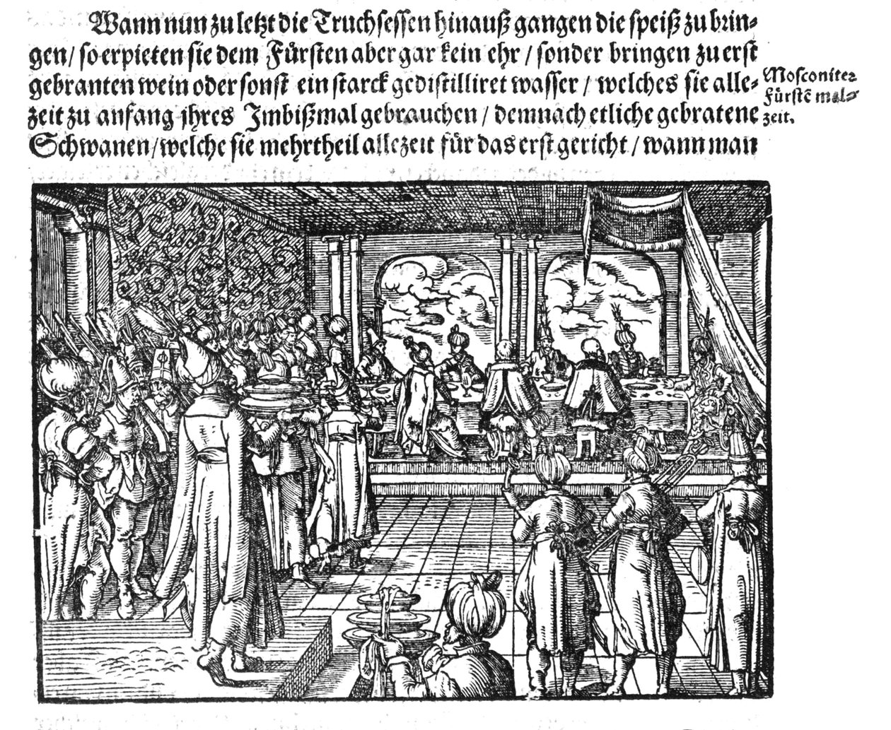 Un repas du tsar de Die Moskouitische Chronica par S. Herberstein, 1579 - Unbekannt