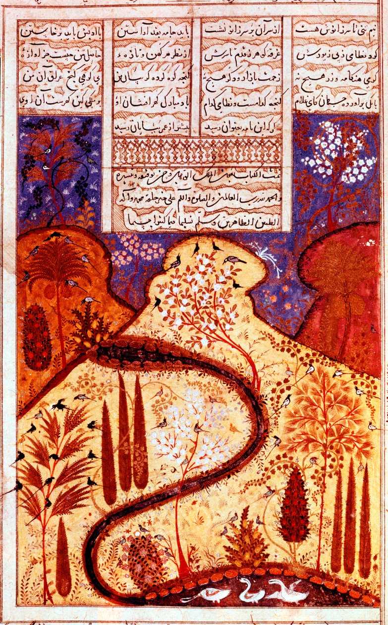 Un jardin paradisiaque, miniature persane, vers 1300 - Unbekannt