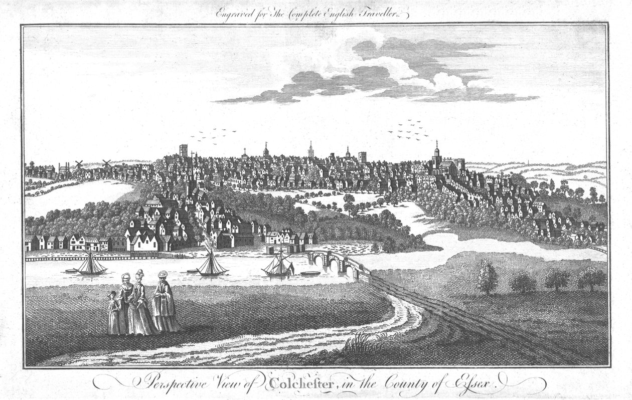 Vue en perspective de Colchester, dans le comté d