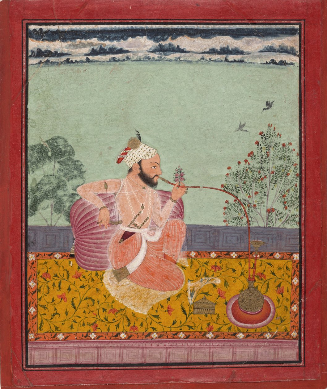 Un Raja fumant un hookah. Kota, 1690-1710, Metropolitan Museum - Unbekannt