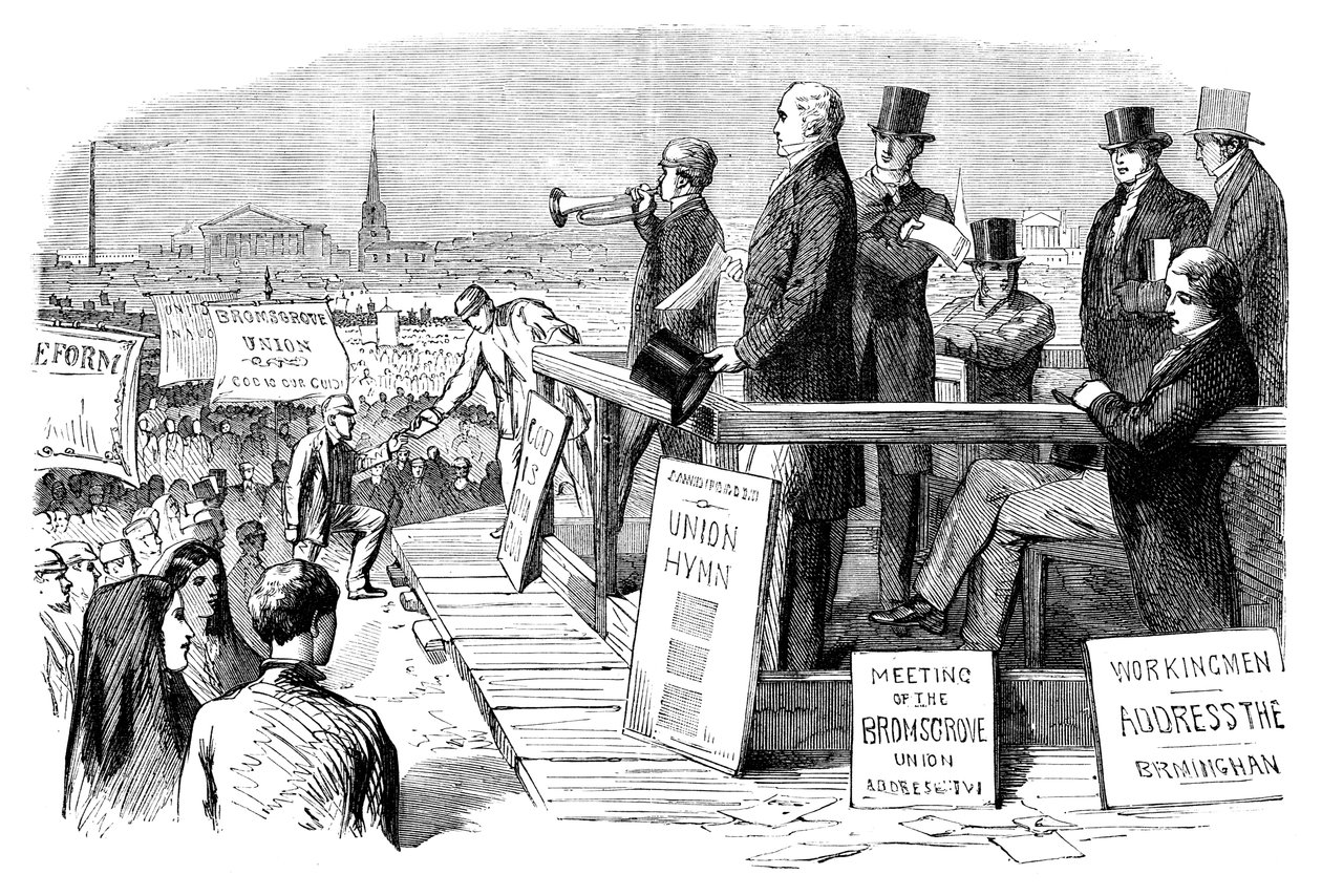 Manifestation pour la loi de réforme, Birmingham, West Midlands, vers 1832-1895 - Unbekannt