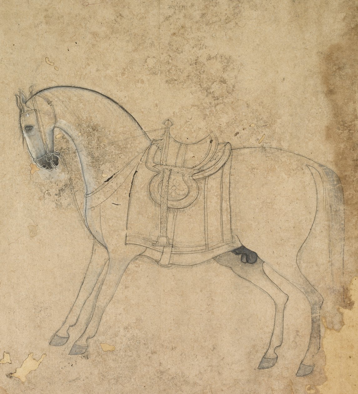 Un cheval sellé, vers 1750 - Unbekannt