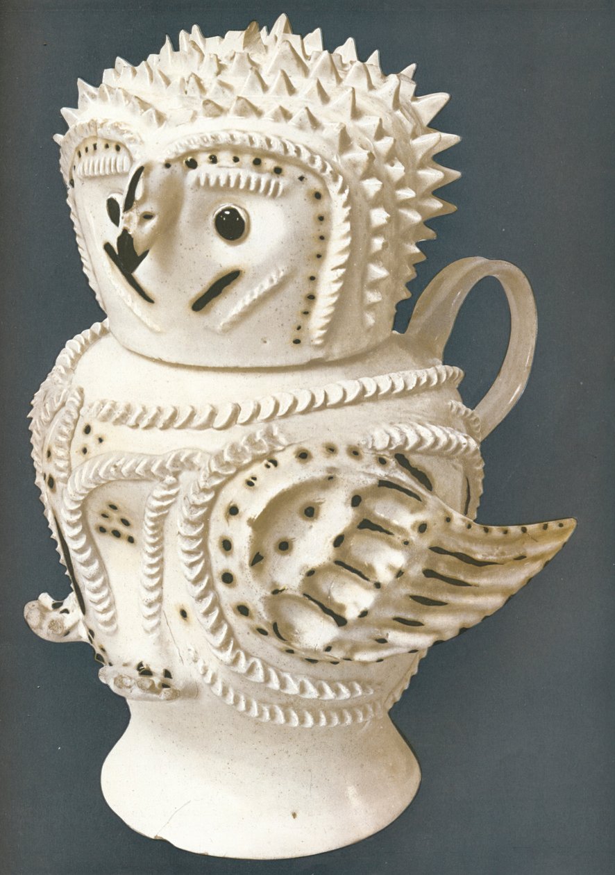 Chouette en grès salé utilisée comme pichet, la tête comme tasse, vers 1730-1755, 1913 - Unbekannt