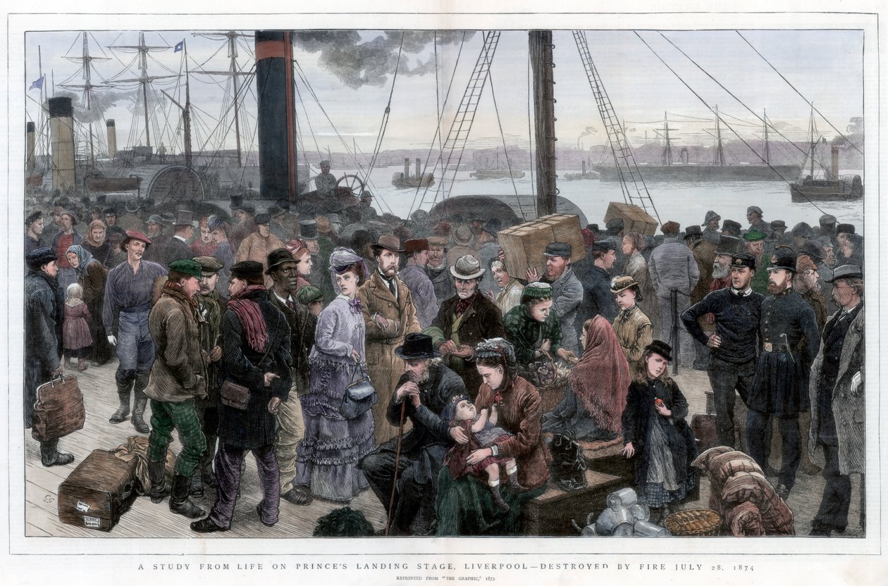 Étude de la vie sur le quai des Princes, Liverpool - Détruit par le feu le 28 juillet 1874 - Unbekannt