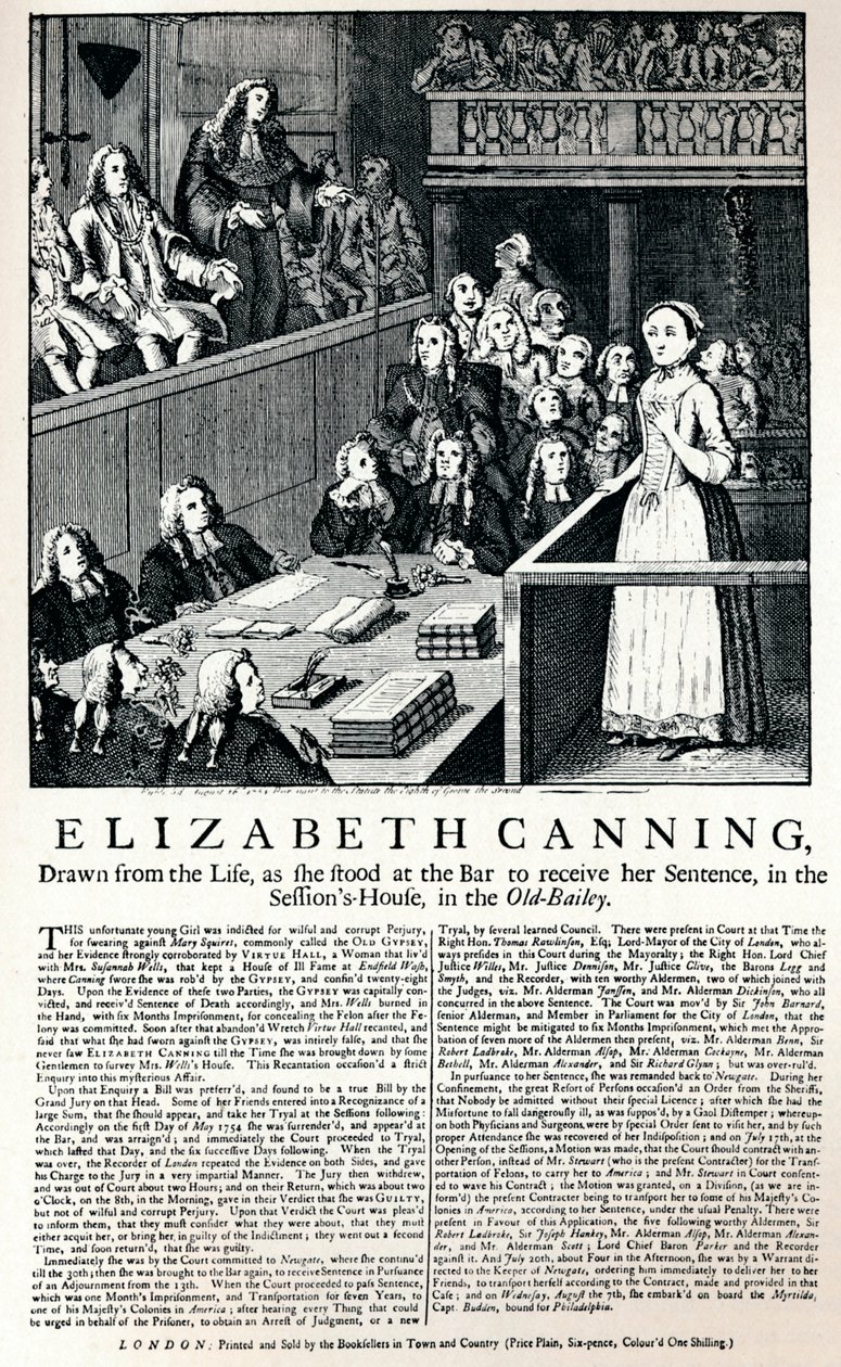 Une affiche de 1754 rapportant le cas d