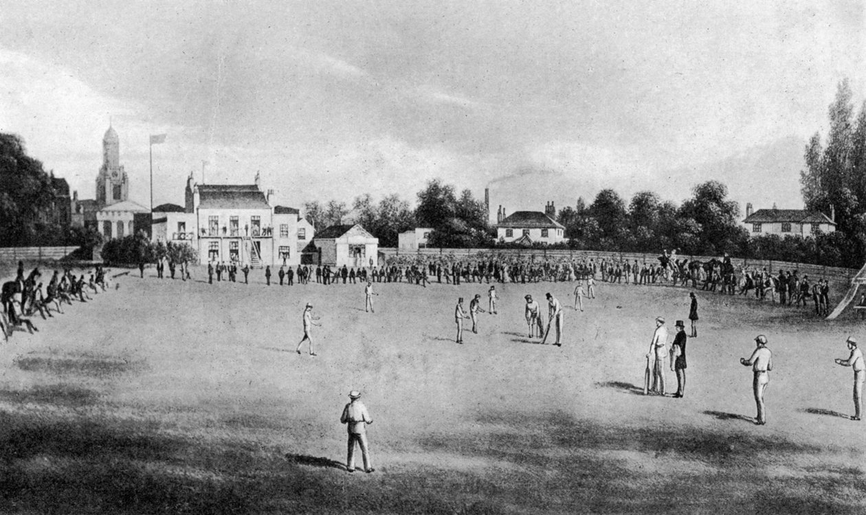Un match de cricket en cours au Kennington Oval, Londres, 1848 - Unbekannt